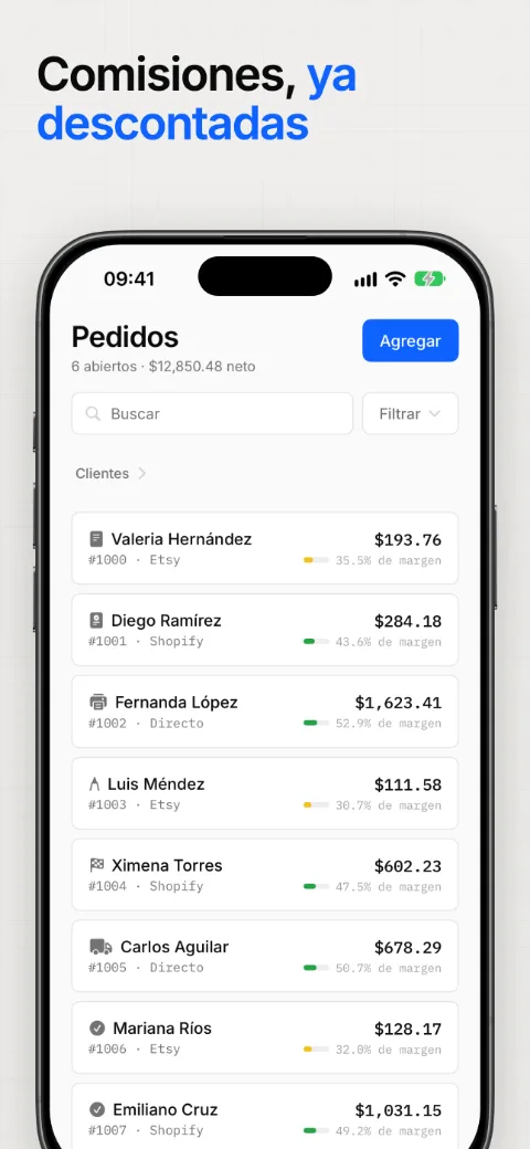 Comisiones, ya descontadas
