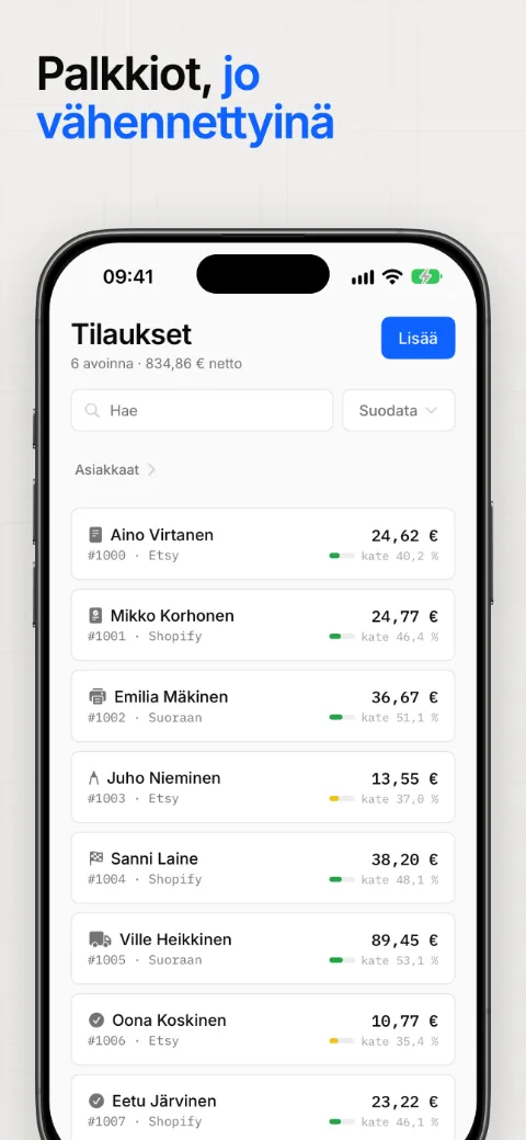 Palkkiot, jo vähennettyinä