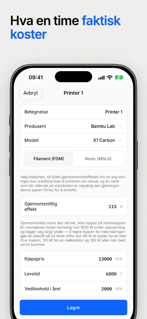Hva en maskintime faktisk koster