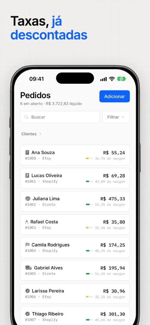 Taxas, já descontadas