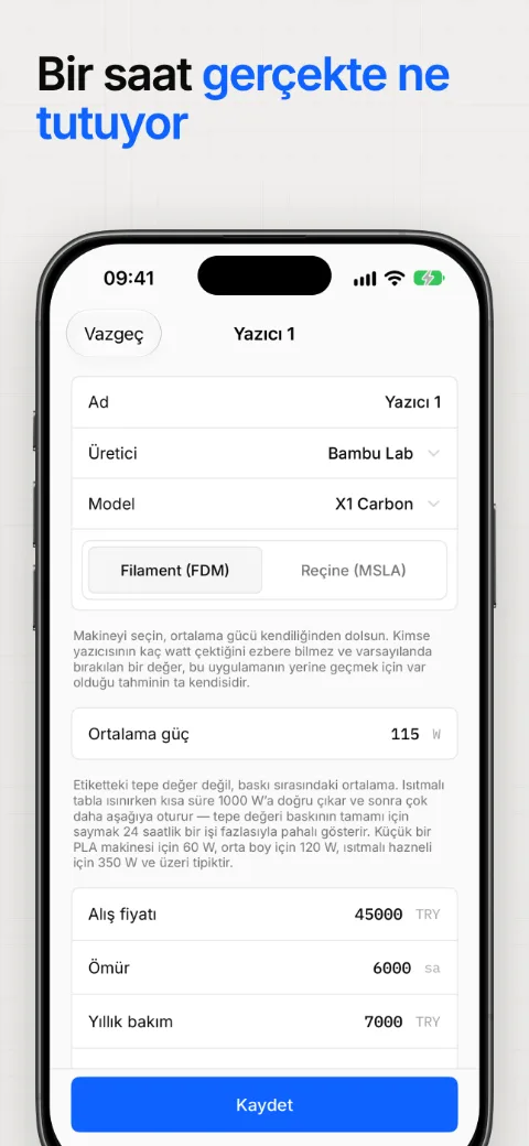 Bir makine saatinin gerçekte tuttuğu